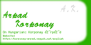 arpad korponay business card